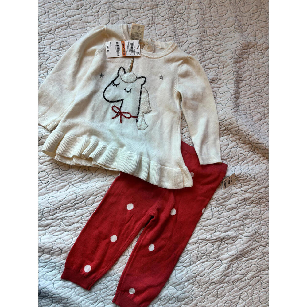 Unicorn Girls Outfit Set Size 12 Months